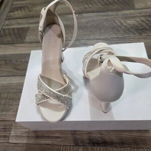 Naturalizer Cream Heels with Sparkling Straps